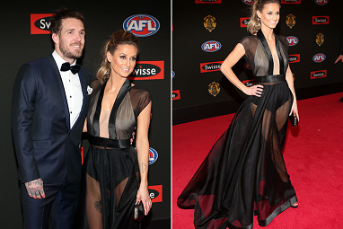 Dane Swan's partner Taylor Wilson also wore a sheer dress. (AAP)
