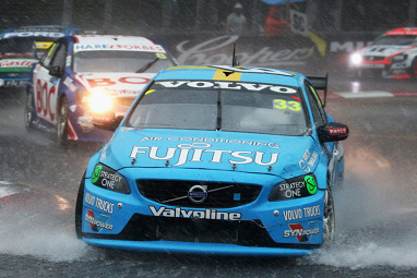 However the real danger was the level of water on the track.(Getty)