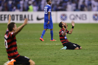 The players could hardly believe their success. (AAP)