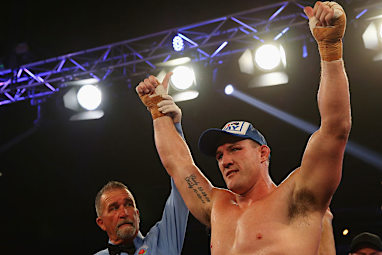 Strike one. Gallen celebrates his win and didn't rule out stepping back in the ring.