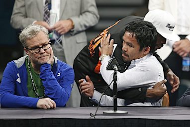 The fighters embraced again at the post fight media conference.