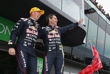 Before saluting the delirious fans in pit lane.