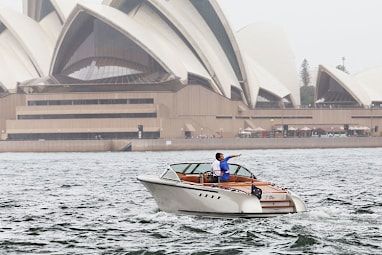 Cruising past some of Sydney's famous icons.