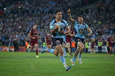 Jarryd Hayne took the ball over the deadball line at fulltime.