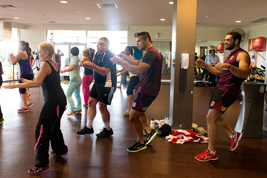 The fans were delighted to have the Origin stars alongside them. (Getty)