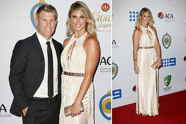 David Warner and Candice Falzon.