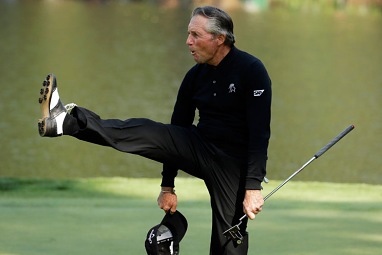 Some of Gary Player's celebrations defied his age. (AAP)