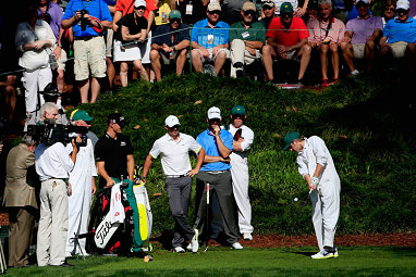 Horan was only too happy to accept the chance for a tee shot on the ninth hole.
