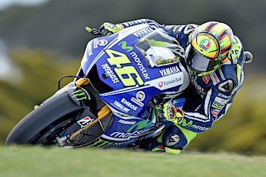 Rossi in full flight on Phillip Island. (Getty)