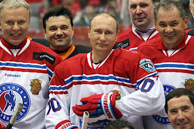<b>Russia's so-called 'Action Man' President Vladimir Putin has provided more ammunition for comics around the world after purportedly dominating an ice-hockey exhibition match .</b><br/><br/>The game featured several former NHL players who were apparently left bamboozled by their leader as he struck eight goals. It's a feat that no professional player has ever managed in a single game.<br/><br/>Naturally, cynics have been quick to pounce...<br/><br/><br/><br/><br/>