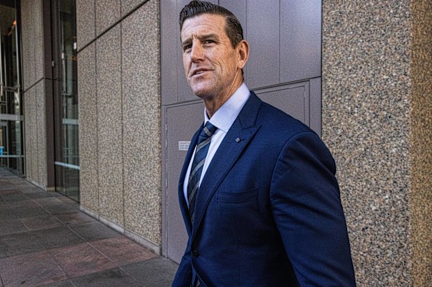 Ben Roberts-Smith departs the Federal Court in Sydney, Friday, 2 May 2025. Evidence in the Ben Roberts-Smith's defamation case has been given for the first time in the years-long battle after the former soldier won a court bid to use a 'secret recording' of the journalist as part of an attempt to overturn his damning defamation loss. 