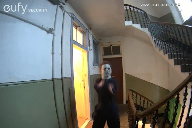 Neighbour harassing woman dancing in mask
