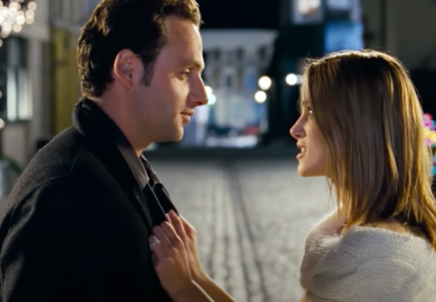 Andrew Lincoln and Keira Knightley in the iconic scene from Richard Curtis's film, Love Actually.