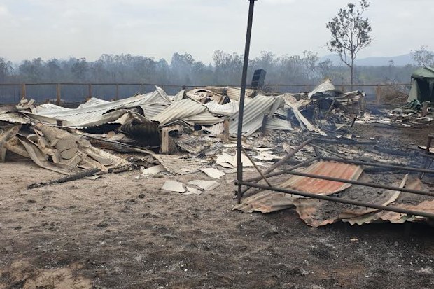 The remains of Brendan and Deb's home in Deepwater NSW after the 2018 bushfires.