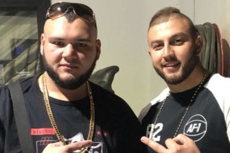 Ali El Nasher (left, wearing the gold chain) and Anthony Mokbel