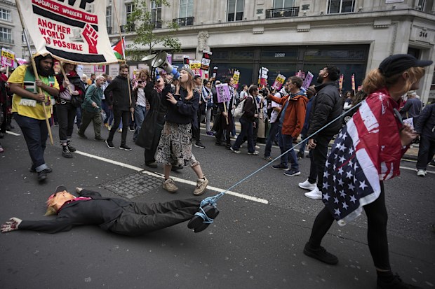 Donald Trump protests in London