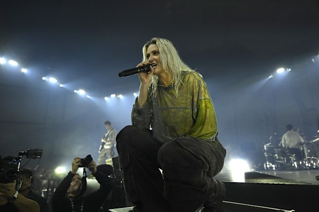Emily Armstrong performing with Linkin Park