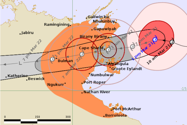 Tropical Cyclone Narelle is expected to again make landfall on the eastern Top End coast overnight.