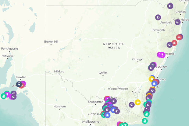 The website maps the businesses which have opened after the fires. 