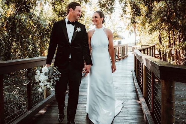 Newlyweds Ash Barty and  Garry Kissick both shared this Nic Morley photograph from their wedding day
