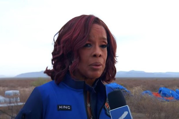 Gayle King speaks after her Blue Origin space flight.