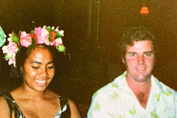 Silva and Ken celebrating after their wedding.
