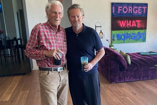 Matthew Perry with his father, John Bennett Perry.