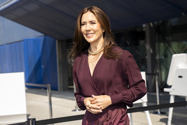 Denmark's Queen Mary smiles during her visit at the Global Fashion Summit: Copenhagen Edition at the DR Concert Hall in Copenhagen, Wednesday, May 22, 2024. (Ida Marie Odgaard/Ritzau Scanpix via AP)