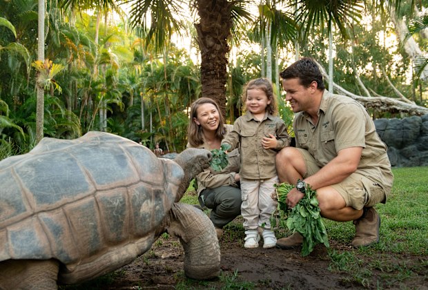 Bindi Irwin with husband Chandler Powell and daughter Grace Warrior Irwin Powell.