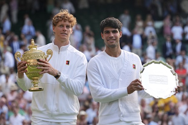 Jannik Sinner (left) and Carlos Alcaraz.