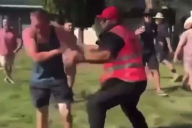 A popular car festival in Canberra has descended into disarray amid a string of fights between patrons and security guards caught on camera.