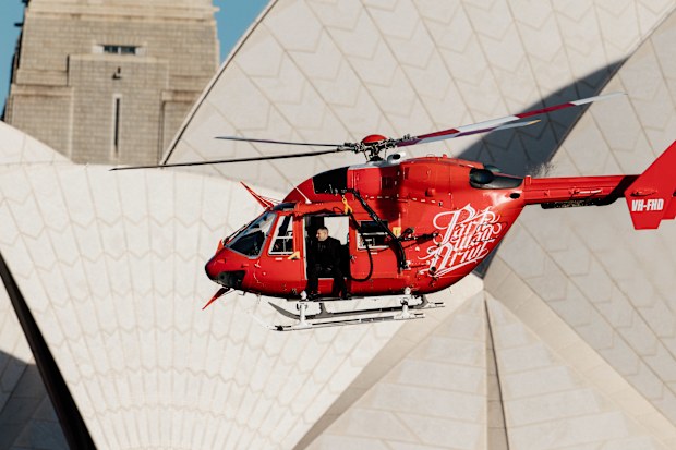 Parkway drive helicopter stunt