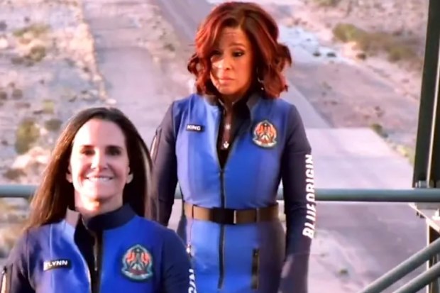 Gayle King Blue Origin viral footage looking miserable