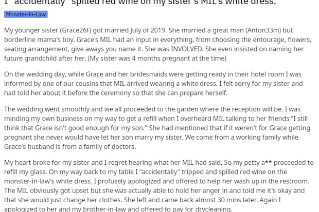 The woman has recalled the story on Reddit and explained how she is trying to make up for the incident.