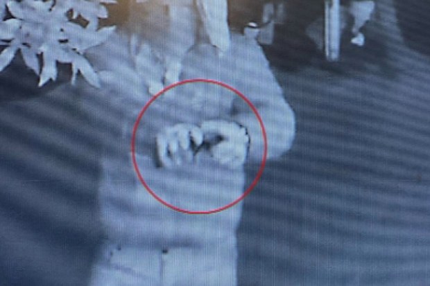 Three men armed with guns are at large after storming a home near Phillip Island in Victoria's south-east.
