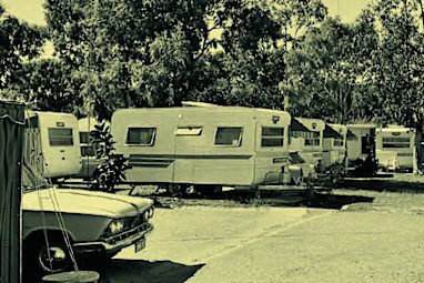 Caravan park, Noosa Heads, Queensland, 1960s.
