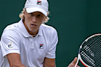 Leo Borg (SWE) and Mark Lajal (EST) playing against Sebastian Dominko (SLO) and Konstantin Zhzhenov (RUS) in the first round of the Boys' Doubles on Court 14 at The Championships 2021. Held at The All England Lawn Tennis Club, Wimbledon. Day 9 Wednesday 07/07/2021. Credit: AELTC/David Gray
