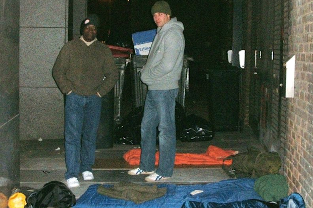 Prince William joined homeless charity Centrepoint in 2009 with Seyi Obakin in Soho. 