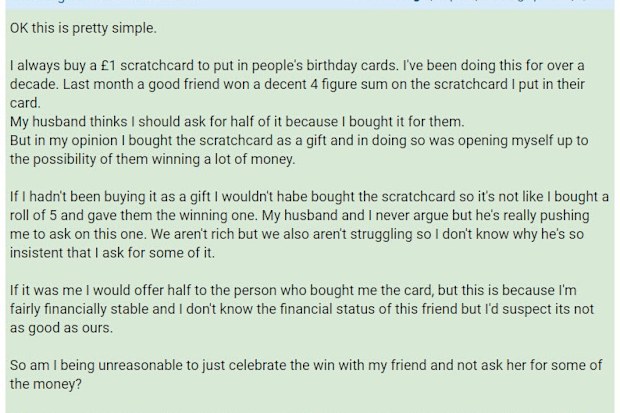Woman wins money in scratch card