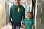 <p>T﻿his photo was taken almost a decade ago, now they are both Paralympic medallists.</p><p>In 2015, a young Lewis Bishop (right) met Paralympic champion Brenden Hall (left) at a Queensland hospital.</p><p>With matching prosthetics, Bishop was inspired after meeting hall and was determined to follow in his footsteps.</p><p>"Being able to hold his gold medal was incredible. I remember saying to my parents 'I'm going to get one of these," he told Children's Health Queensland. </p><p>Now the pair have recreated, each with new accessories.﻿</p>