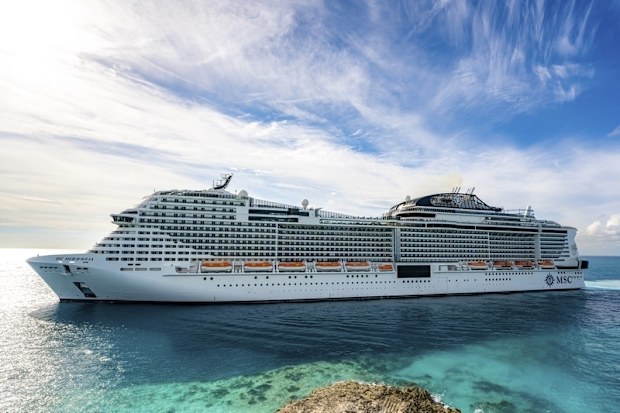 MSC Meraviglia at Ocean Cay MSC Marine Reserve- Photo credit Conrad Schutt