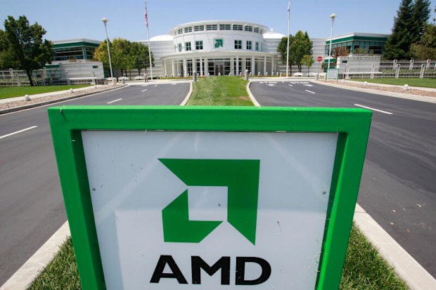 This July 13, 2010, file photo, shows an entrance to the Advanced Micro Devices Inc. (AMD) headquarters in Sunnyvale, Calif.