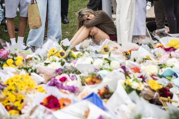 The crowd for today's vigil at Bondi Beach has continued to grow throughout the day.