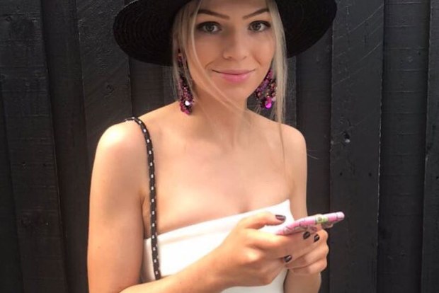 Tammy Green modelling one of her early Prene bag designs in the 2010s.