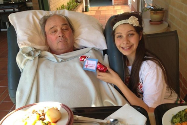 Chantelle Pellegrini with her dad Augusto after he was diagnosed with cancer.