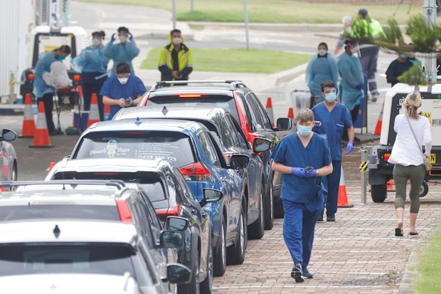 Covid 19 coronavirus testing queue Sydney