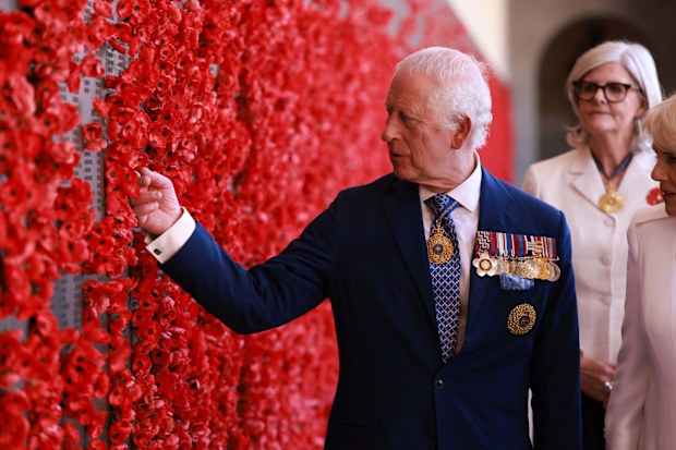 CANBERRA, AUSTRALIA - OCTOBER 21: King Charles III and Queen Camilla visit the Australian War Memorial on October 21, 2024, in Canberra, Australia. The King's visit to Australia is his first as monarch, and the Commonwealth Heads of Government Meeting (CHOGM) in Samoa will be his first as head of the Commonwealth. (Photo by Ian Vogler-Pool/Getty Images)