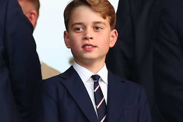 BERLIN, GERMANY - JULY 14:  Prince George of Wales looks on prior to the UEFA EURO 2024 final match between Spain and England at Olympiastadion on July 14, 2024 in Berlin, Germany. (Photo by Chris Brunskill/Fantasista/Getty Images)