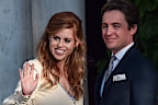 ATHENS, GREECE - OCTOBER 23: Princess Beatrice of York and Edoardo Mapelli Mozzi arrive at the Athens Orthodox Cathedral following the wedding ceremony of Nina Flohr and Prince Philippos at the Metropolis Greek Orthodox Cathedral on October 23, 2021 in Athens, Greece. (Photo by Milos Bicanski/Getty Images)