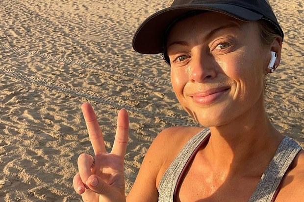 Sylvia Jeffreys during a run on the beach